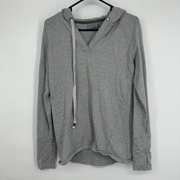 Athleta Women's Gray Hooded Sweatshirt Thumb Holes Size Small - Picture 1 of 4